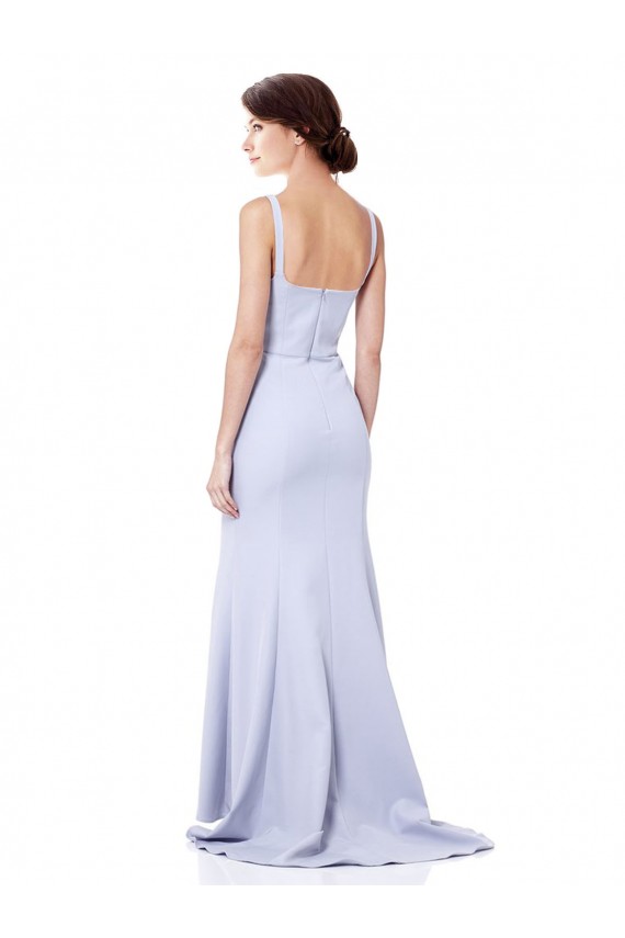 Outlet Azul cielo claro Sirena Tirantes espagueti Crepé Elástico Largo Formales Vestidos de dama de honor / Vestidos de fiesta
