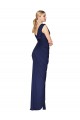 Outlet Azul marina oscuro Sirena Cuello en V Cuello Alto Gasa Largo Formales Vestidos de dama de honor / Vestidos de fiesta