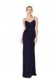 Outlet Azul marina oscuro Sirena Tirantes espagueti Gasa Largo Formales Vestidos de dama de honor / Vestidos de fiesta