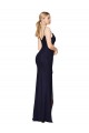 Outlet Azul marina oscuro Sirena Tirantes espagueti Gasa Largo Formales Vestidos de dama de honor / Vestidos de fiesta