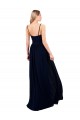 Outlet Azul marina oscuro línea A Tirantes espagueti Gasa Largo Formales Vestidos de dama de honor / Vestidos de noche