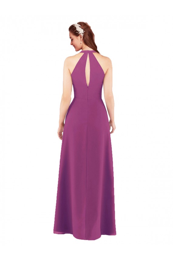 Outlet Baya silvestre Cubierta Cuello en V Gasa Largo Vestidos de dama de honor