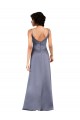 Outlet Negro Columna Cuello en V Satén sedoso Largo Asimétrico Formales Vestidos de dama de honor / Vestidos de fiesta