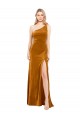 Outlet Oro línea A Un Hombre Terciopelo Elástico Largo Formales Vestidos de dama de honor / Vestidos de fiesta