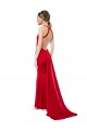 Outlet Rojo Sirena Halter Cuello Alto Crepé Elástico Largo Formales Vestidos de dama de honor / Vestidos de fiesta