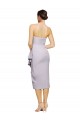 Outlet Lila ártica Cubierta Sin tirantes Midi Crepé Elástico Corto Asimétrico Formales Vestidos de dama de honor / Vestidos de fiesta / Vestidos de cóctel