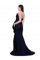 Outlet Azul marina oscuro Cubierta Sin tirantes Barrer tren Crepé Elástico Largo Vestidos de dama de honor / Vestidos de fiesta