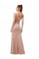 Outlet Rosa Cubierta Un Hombre Terciopelo Elástico Largo Formales Vestidos de dama de honor / Vestidos de fiesta