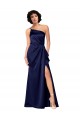 Outlet Sapphire línea A Un Hombre Satén sedoso Largo Formales Vestidos de dama de honor / Vestidos de fiesta