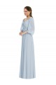 Outlet línea A Hombros Descubiertos Gasa Largo Formales Vestidos de dama de honor / Vestidos de noche